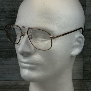 VTG Titmus Eyeglasses Frame EXT2 BRN CS83 Z87-2+Metal Aviator Full Rim 56/16